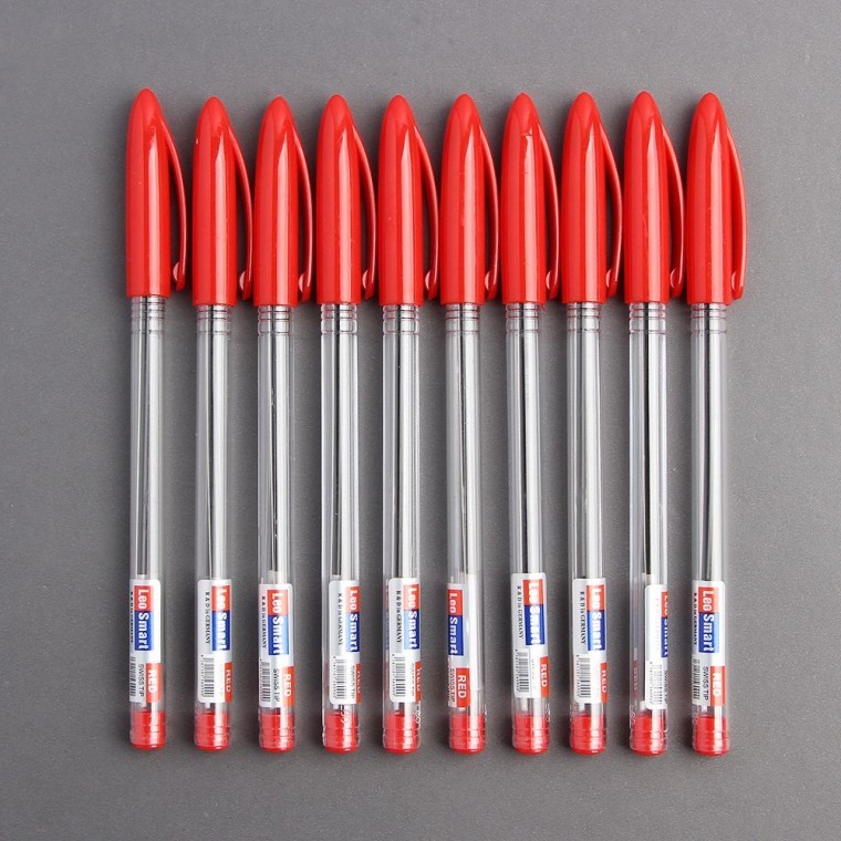 채점볼펜 빨간색 볼펜 1mm 학원 사무용 10p - 상품 이미지