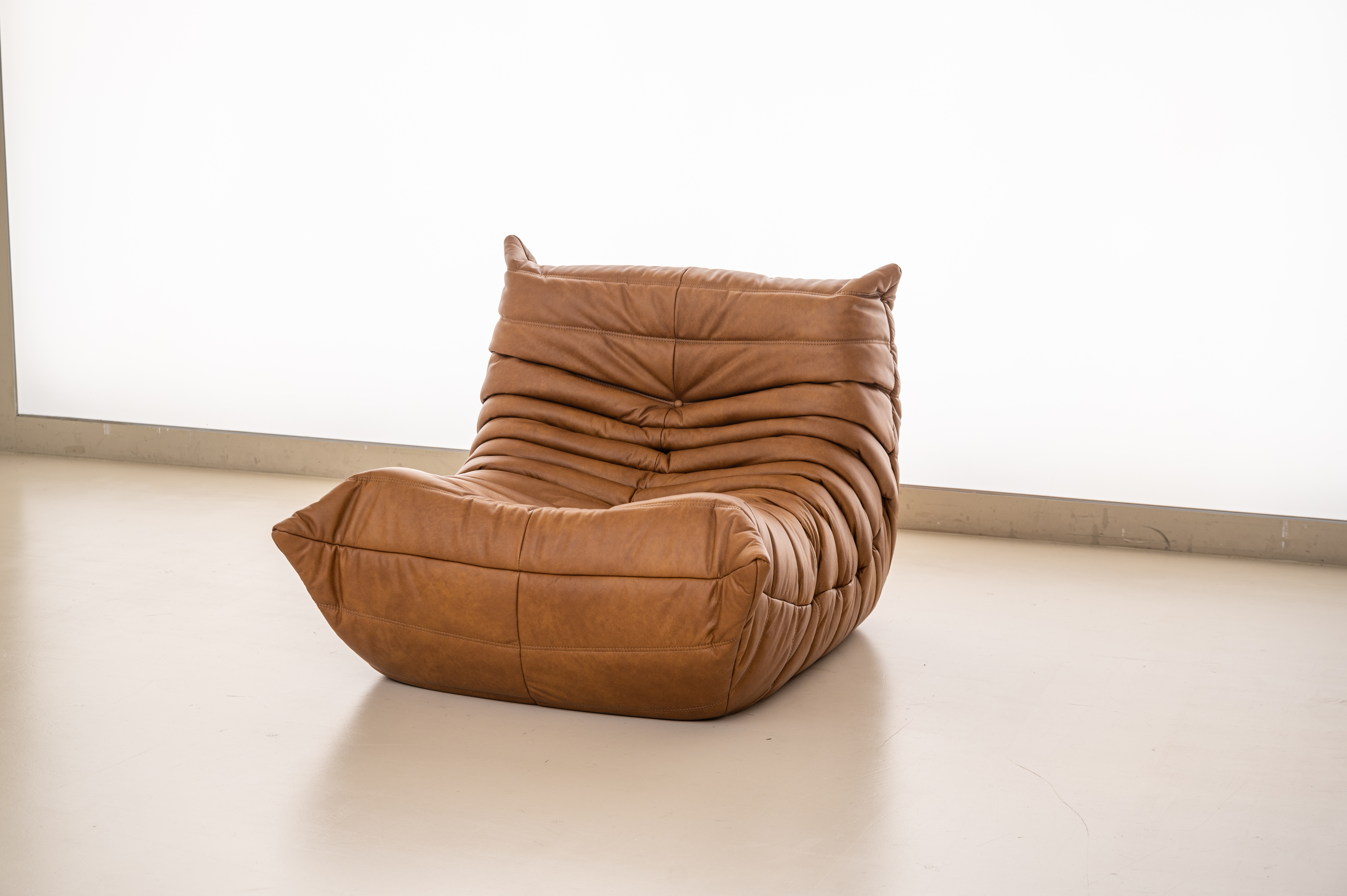 PH 17 빈백 애벌레 1인용+스툴 가죽모듈쇼파 이태리 내추럴 천연면피 전체가죽