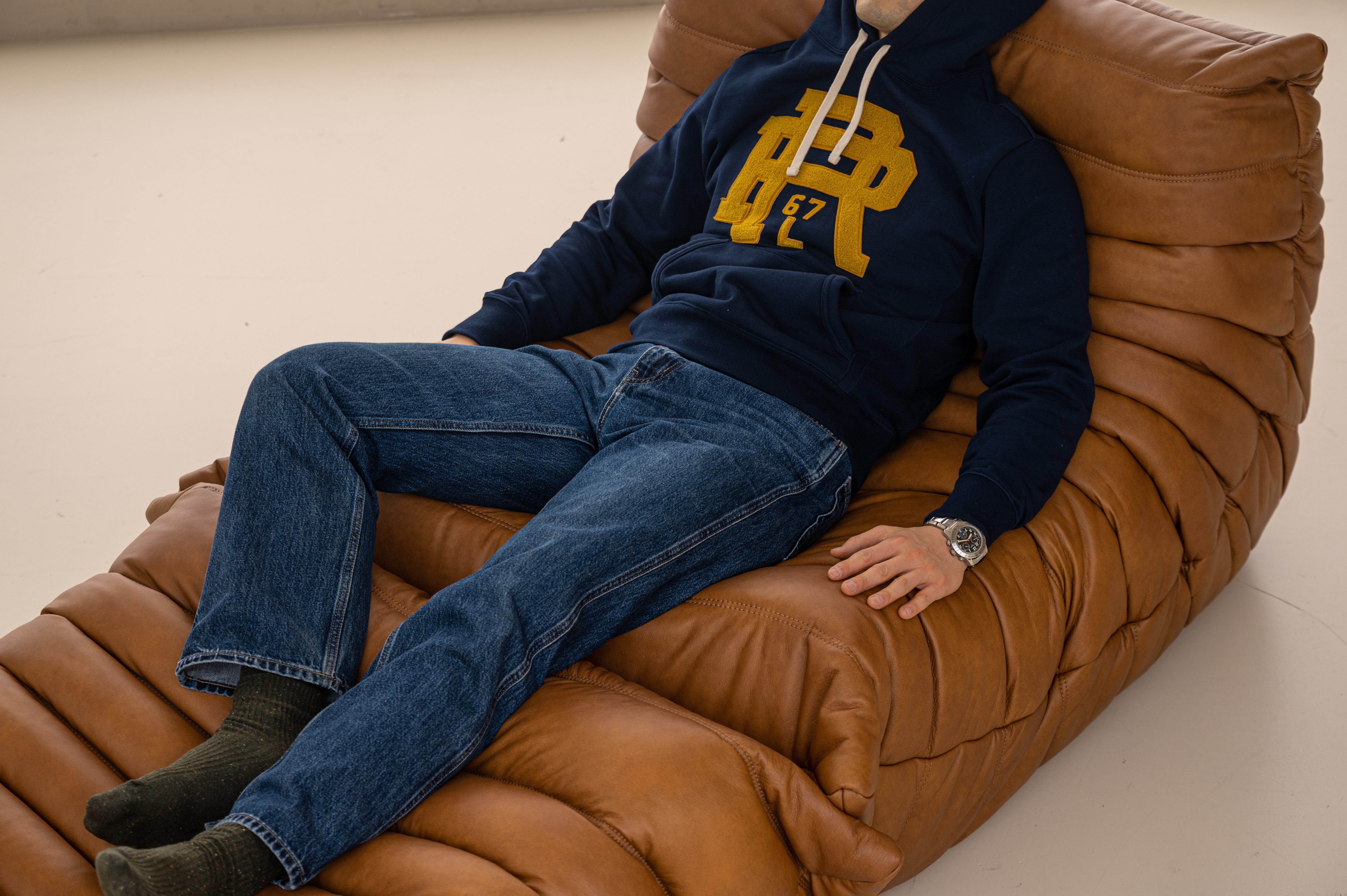 PH 17 빈백 애벌레 1인용+스툴 가죽모듈쇼파 이태리 내추럴 천연면피 전체가죽