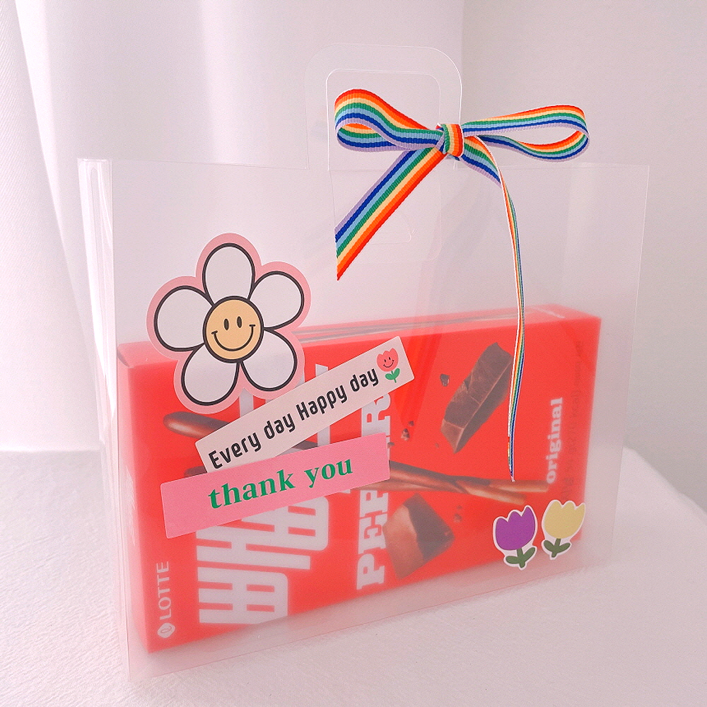 반투명 쇼핑백 답례품 구디백 포장 어린이집 선물 미니 쿠키 떡 사탕 포장 S 이미지 2