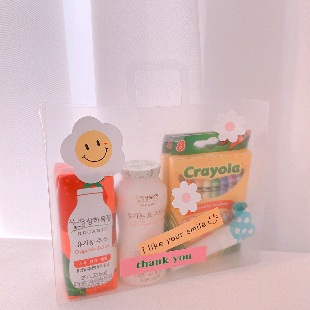 반투명 쇼핑백 답례품 구디백 포장 어린이집 선물 미니 쿠키 떡 사탕 포장 S 이미지 3