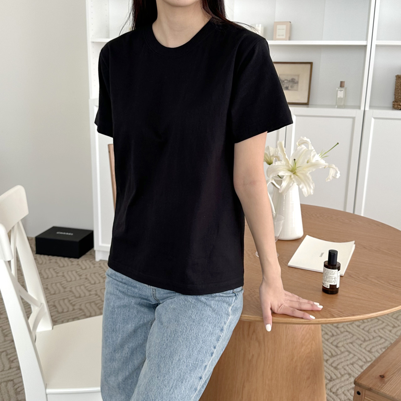 20수 무지 반팔 면티 남녀공용 흰티 데일리 기본 이너 이미지 6