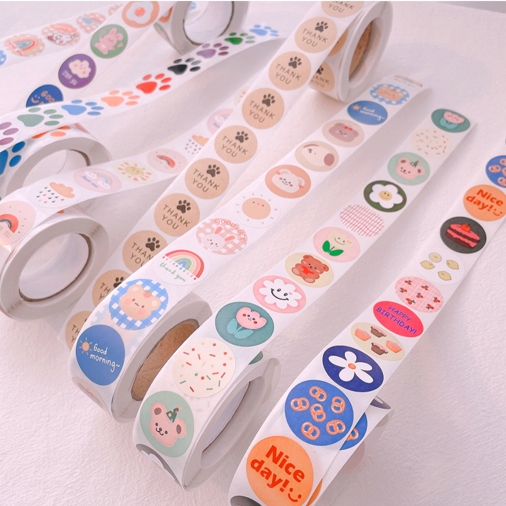 롤 스티커 스꾸 구디백 선물 포장 답례품 원형 스티커 나이스데이 이미지 2