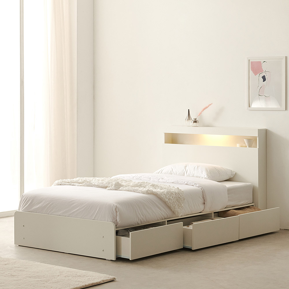 스칸디무드 커스트 LED 수납침대 프레임 SS - 상품 이미지