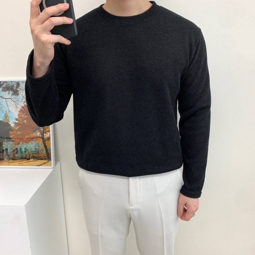남자 긴팔티 무지 스판 기본 티셔츠 이미지 2