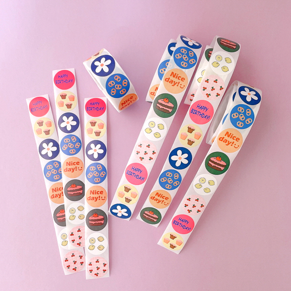 롤 스티커 스꾸 구디백 선물 포장 답례품 원형 스티커 나이스데이
