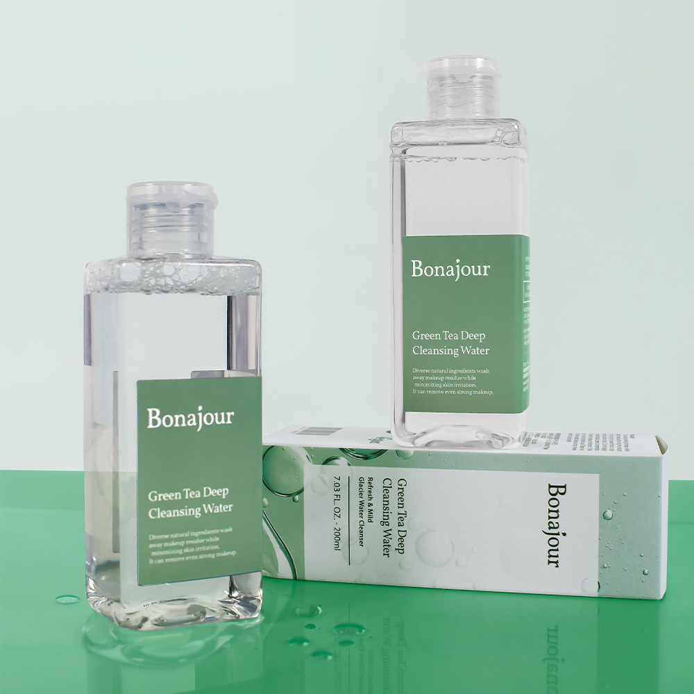 보나쥬르 그린티 비건 딥 클렌징 워터 / 저자극 알래스카 빙하수 클렌저 200ml - 상세 이미지 3