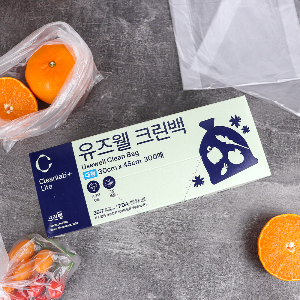 크린랩 유즈웰 크린백 L(대형), 300매, 2개 : 너만아는잡화점
