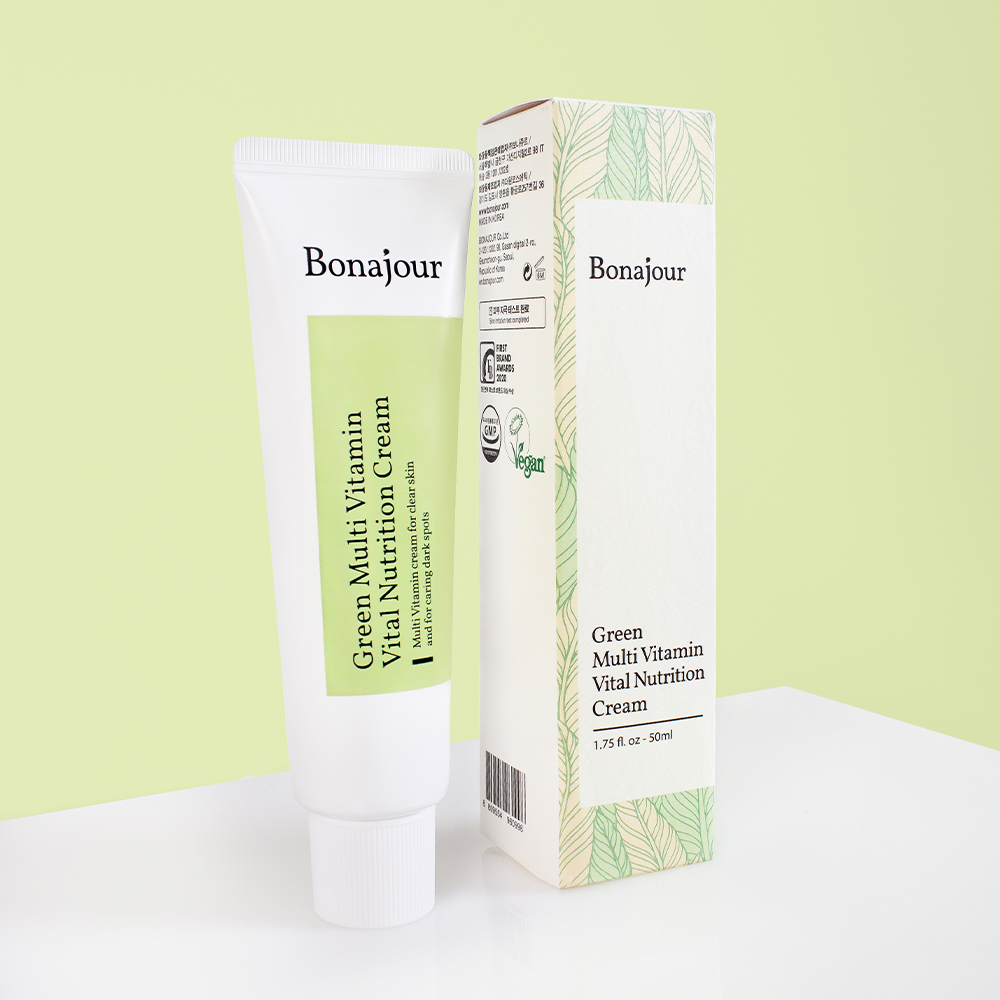 보나쥬르 비건 초록 비타민 크림 / 기미 잡티케어 미백 화장품 50ml - 상세 이미지 4