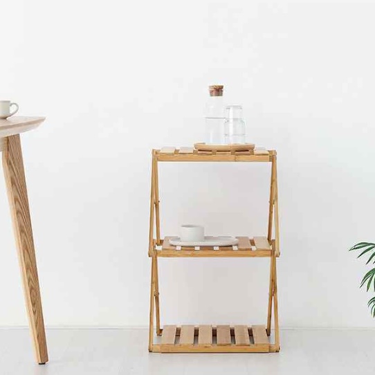 3단 우드 쉘프 415 캠핑 수납장 캠핑 조리대 캠핑 정리대