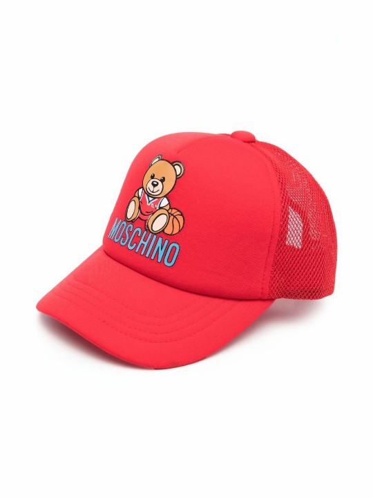 MOSCHINO KIDS 모스키노 키즈 테디베어 캡 모자 레드   HUX01MLDA3750109 - 상품 이미지