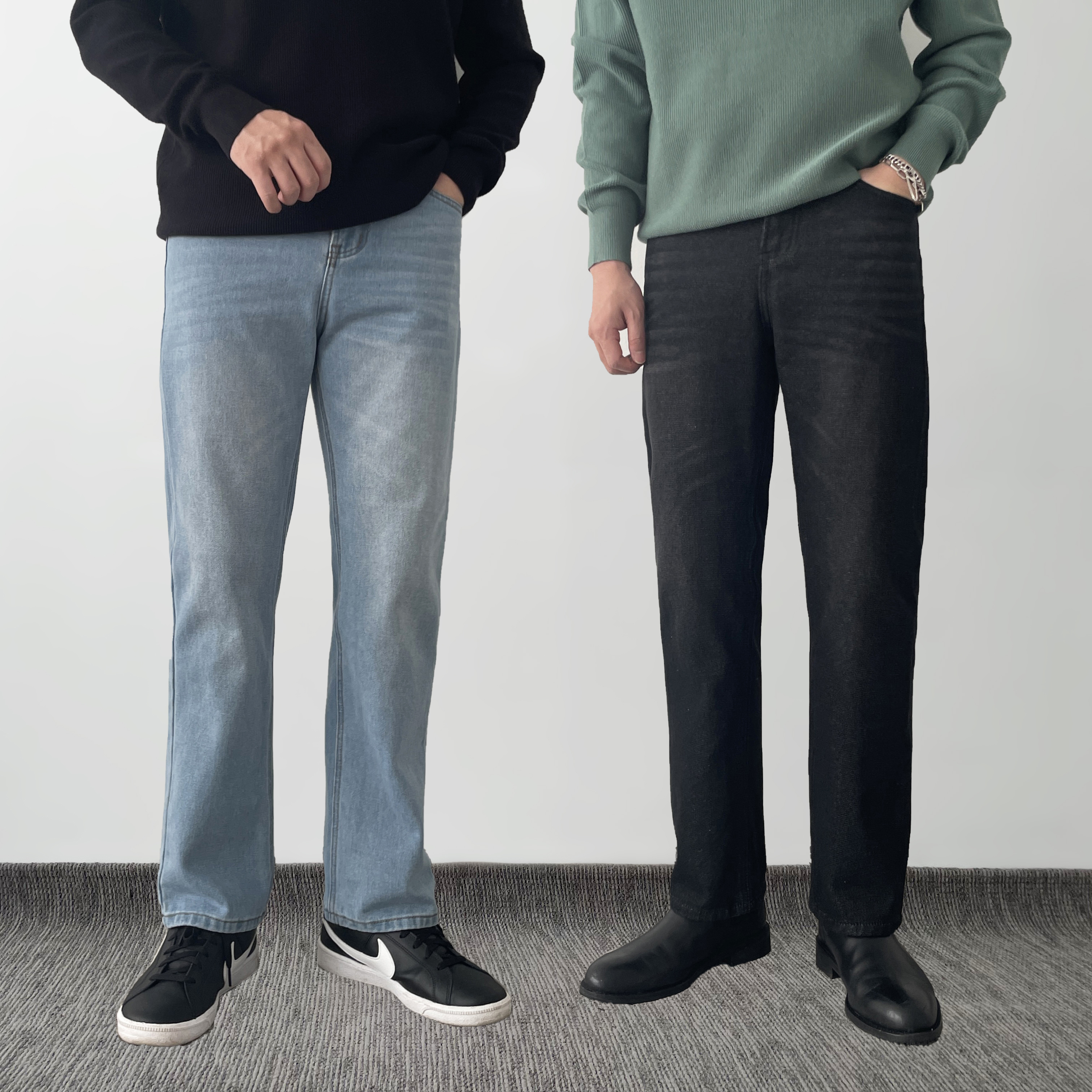 1+1 남자세미와이드청바지 흑청바지 연청바지 이미지 1