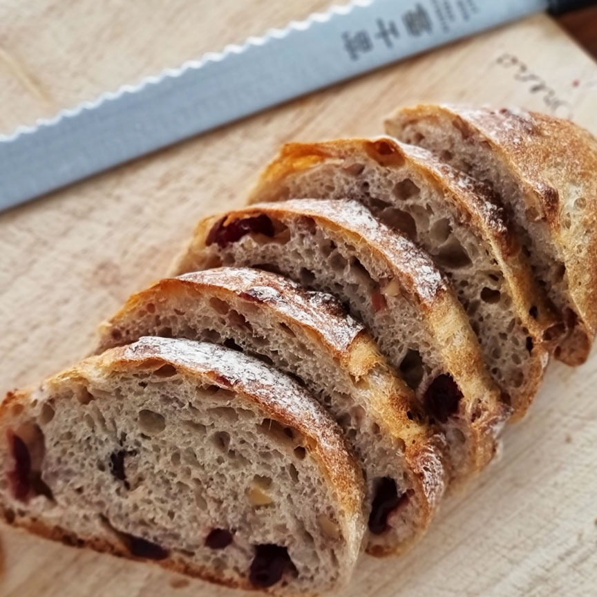 크랜베리 호두 100% 통밀빵 깜빠뉴 우리밀 누룩 천연발효종빵 사워도우 간식빵 수제빵