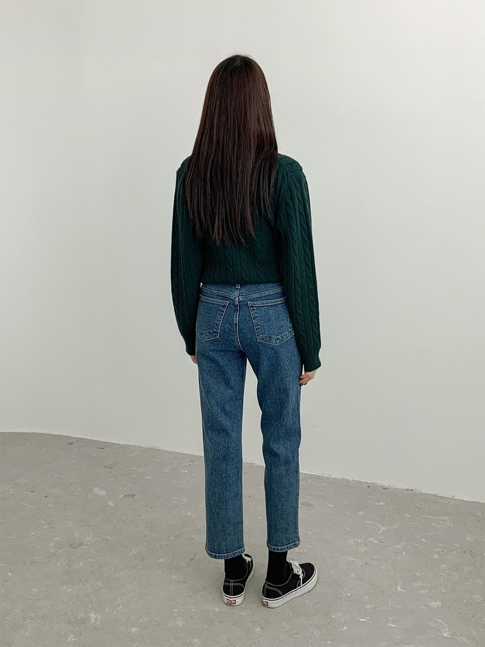 여자 키작녀청바지 일자청바지 9부 하이웨스트 크롭 데님 팬츠 이미지 6