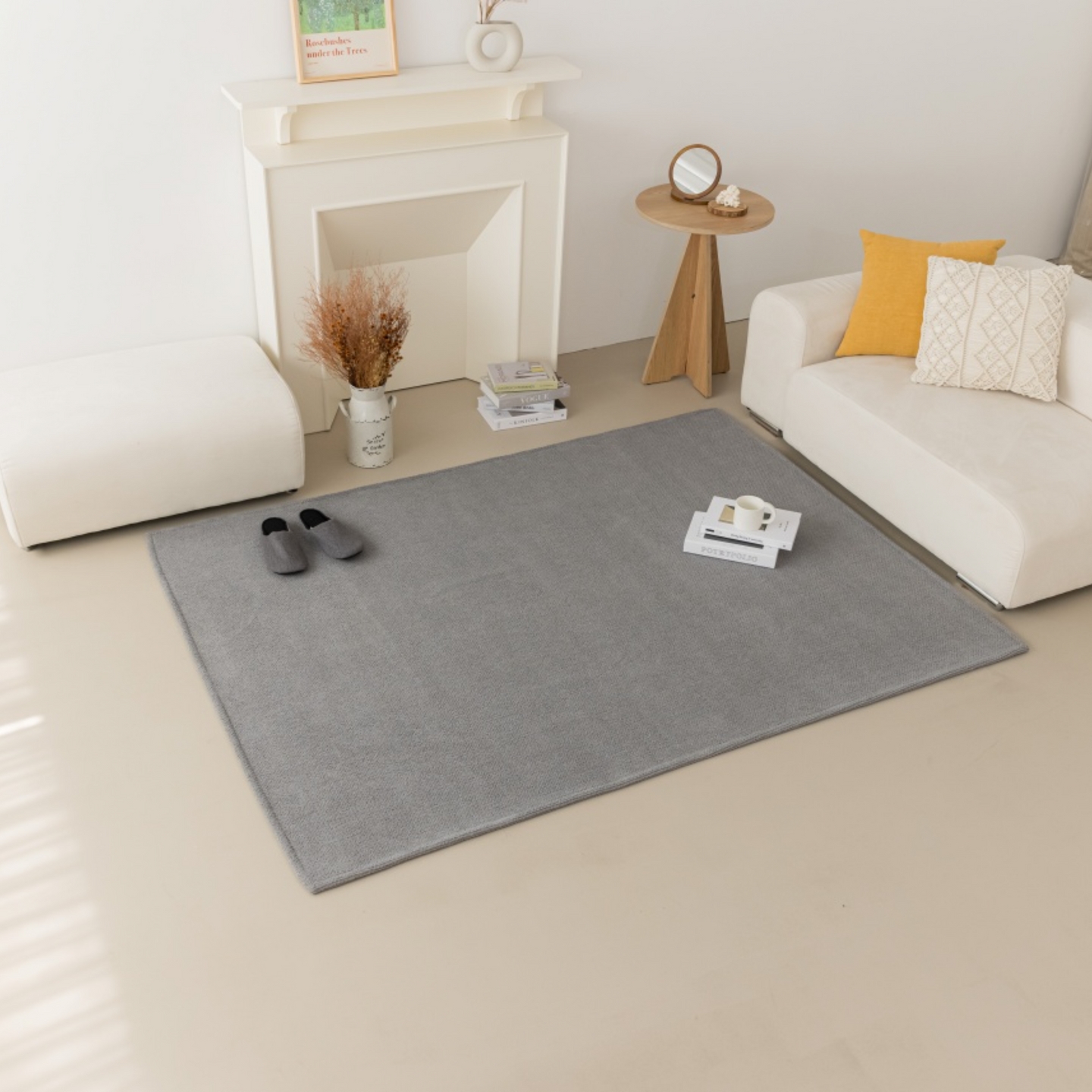 [포그니] 러그 워셔블 거실러그 사계절 단모 거실카페트 150x200
