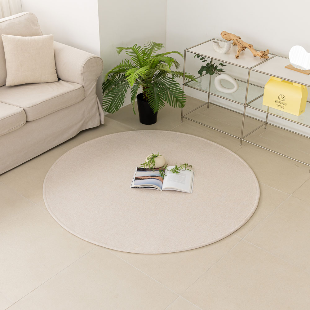 솔리드 원형러그 고양이 방수 러그 150cm 원형카페트