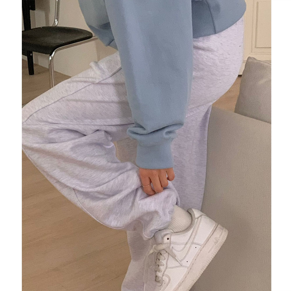 인기조거팬츠 s/s 쭈리 오버무드 봄 신상 루즈 와이드핏  밑단 스트링 조거 투웨이 밴딩 팬츠 4color 이미지 3
