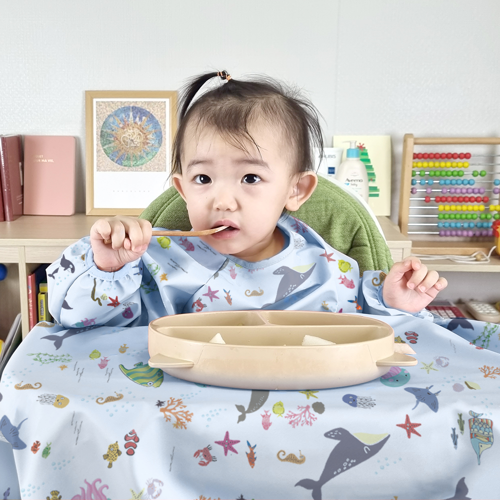 르메이어 아기턱받이 방수앞치마 자기주도이유식 이유식준비