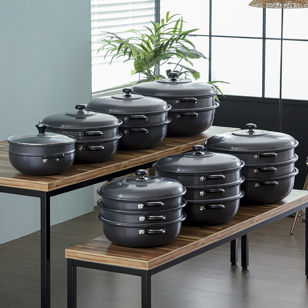 경질 만능 대형 찜기 찜솥 만두 랍스터 대게 킹크랩 대용량 3단 34cm - 상세 이미지 2