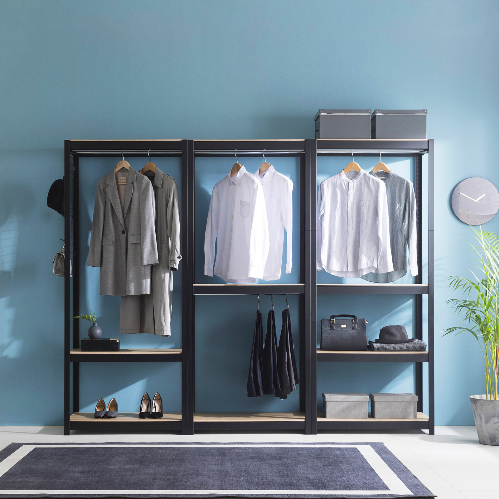 스피드랙 시스템행거 스탠드 옷걸이 드레스룸 홈던트하우스 400x400x900 2단 1행거