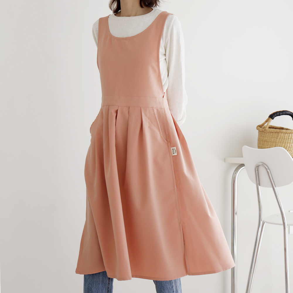 [미소쌤] 플레어 앞치마 원피스 예쁜 미용 프릴 어린이집 보육교사