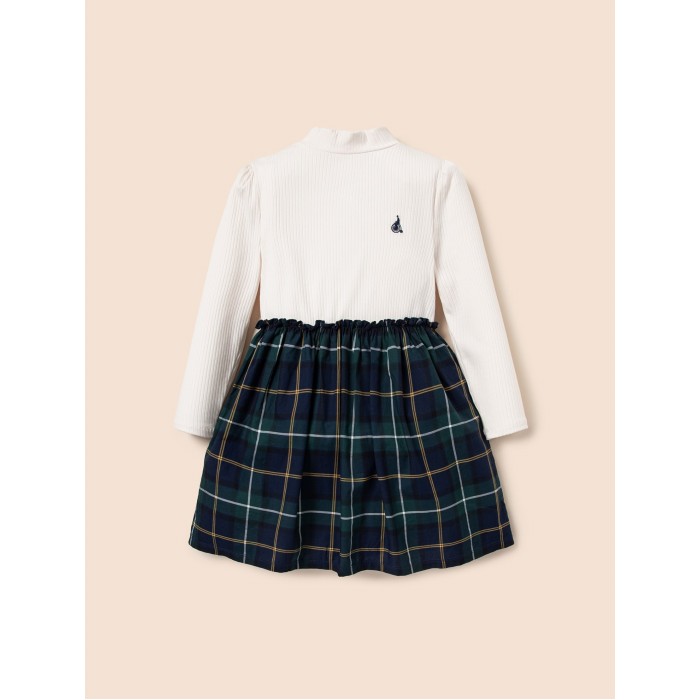 [BEANPOLE KIDS] 헤릿체크 배색 골지 원피스  아이보리 (BI3271G030) : 빈폴키즈