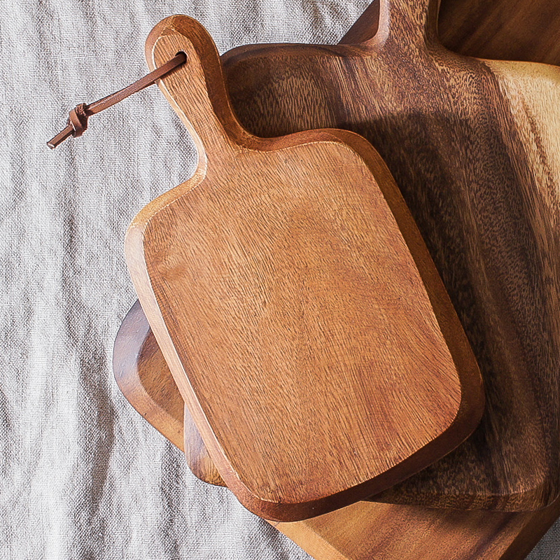 플레이팅도마 원목 아카시아 손잡이 소