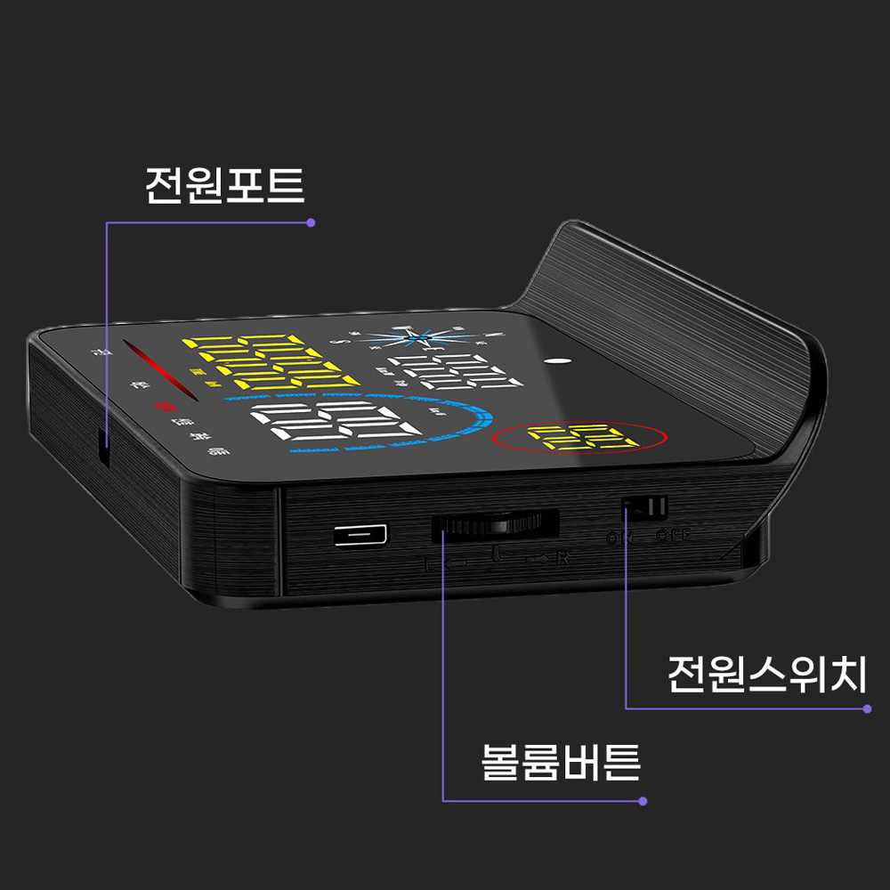 로드웨이 HUD GPS 헤드업디스플레이 자동차속도계 과속카메라 스쿨존 알림 - 상세 이미지 2