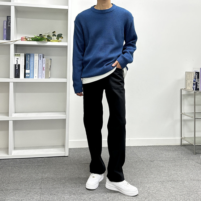 남자 게렌 봄 가을 사계절 와이드 치노 면 팬츠 28-35 - 상세 이미지 5