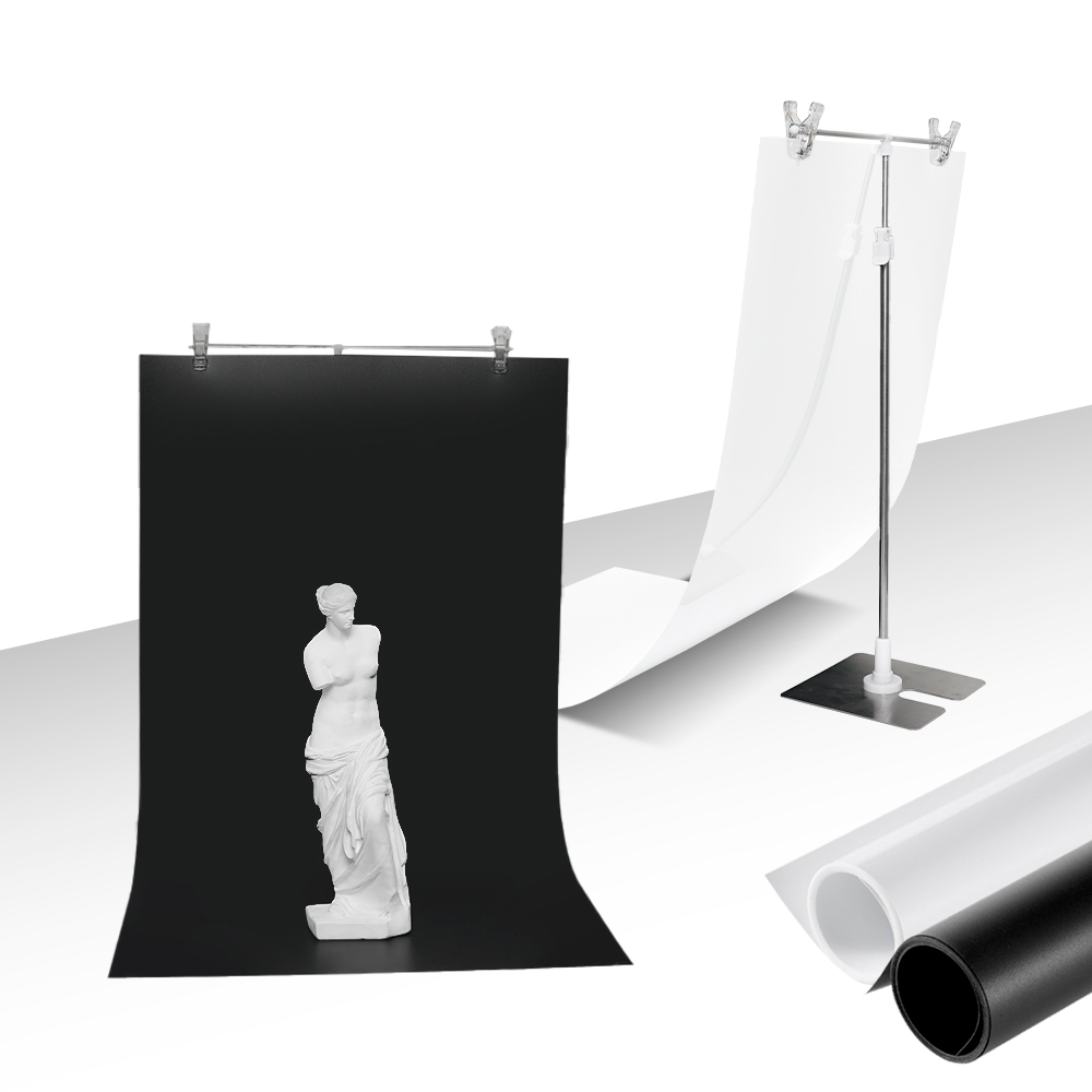 pvc 배경지 거치대 제품 사진 뒷배경 촬영 스탠드 T자 화이트 40x75cm