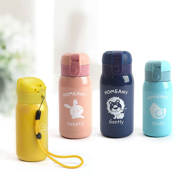 미니 어린이 보온병 보냉병 유치원 초등학생 원터치 텀블러 물병 홈애니 핑크 200ml - 상세 이미지 3