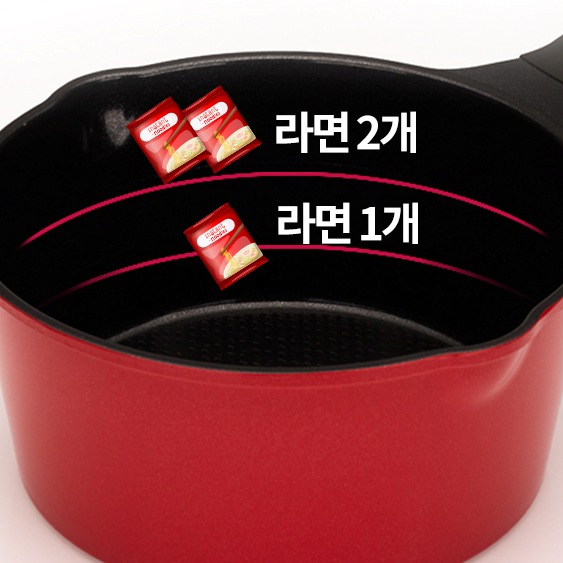 라면선생 라면 냄비 3종 (냄비 + 실리콘 찜기 + 반반뚜껑) 인덕션 겸용 - 상세 이미지 4
