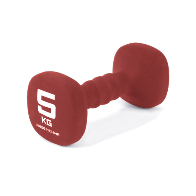 아이워너 네오프렌 사각 아령 5kg, 1개, 레드 - 메인 이미지
