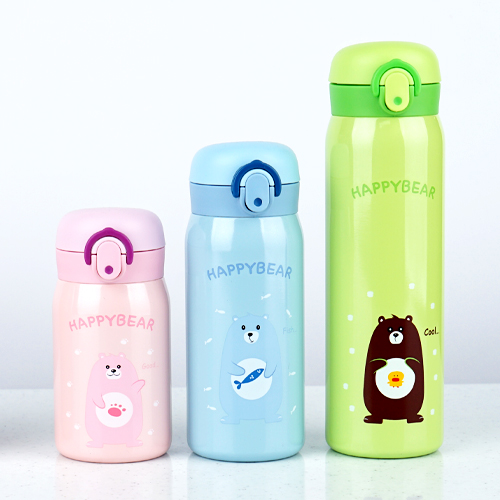 미니 어린이 보온병 보냉병 유치원 초등학생 원터치 텀블러 물병 홈애니 핑크 200ml - 상세 이미지 4