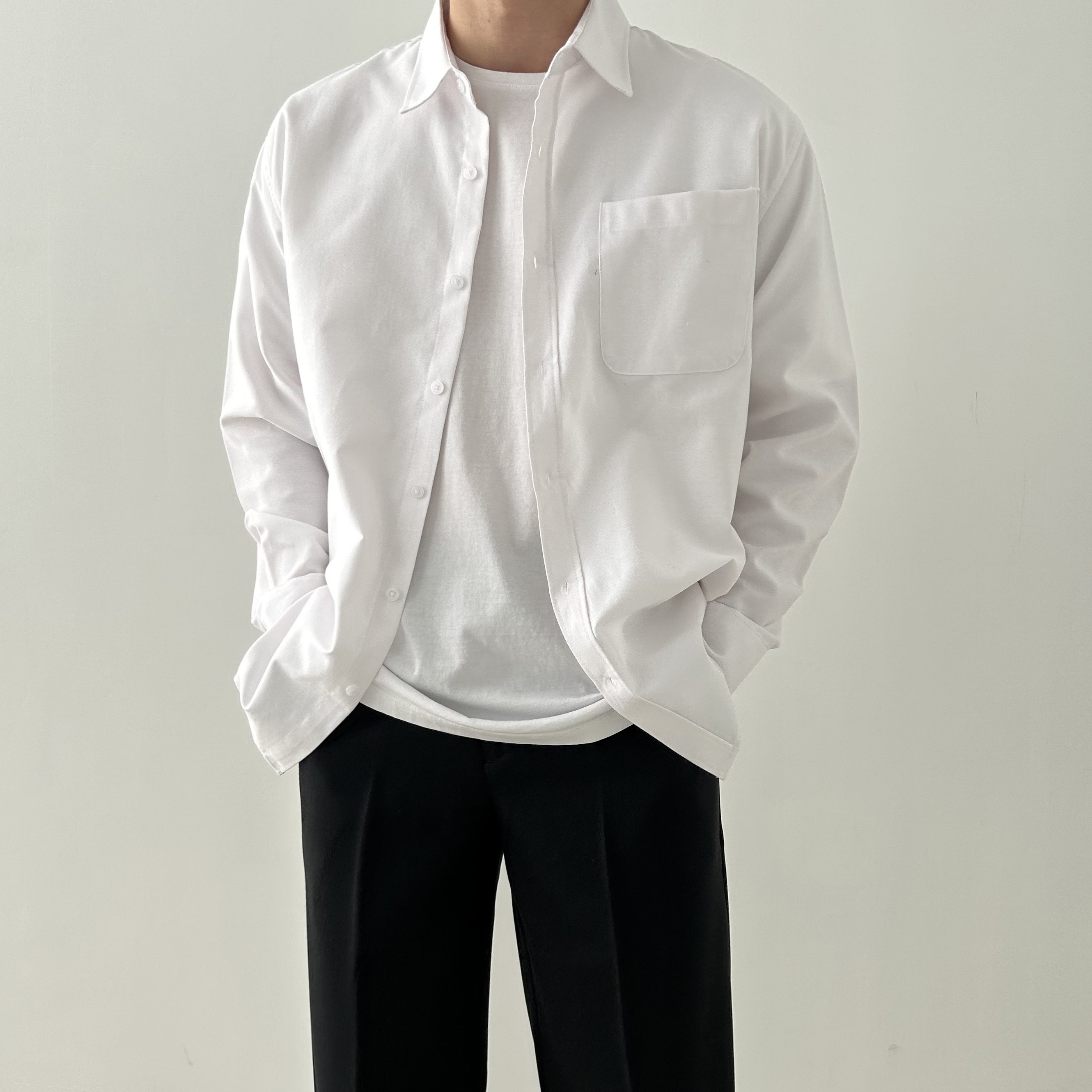 남자하늘색셔츠 옥스포드셔츠 시티보이셔츠 이미지 2