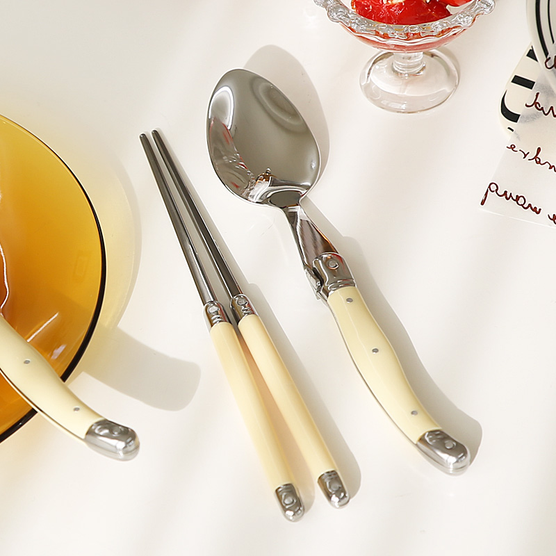 퀴진드마망 라귀올 커트러리 2인 수저세트(숟가락+젓가락)