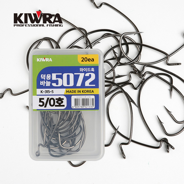 키우라 5072 와이드훅 덕용 바늘 K-315 다운샷 광어 우럭 훅 - 메인 이미지