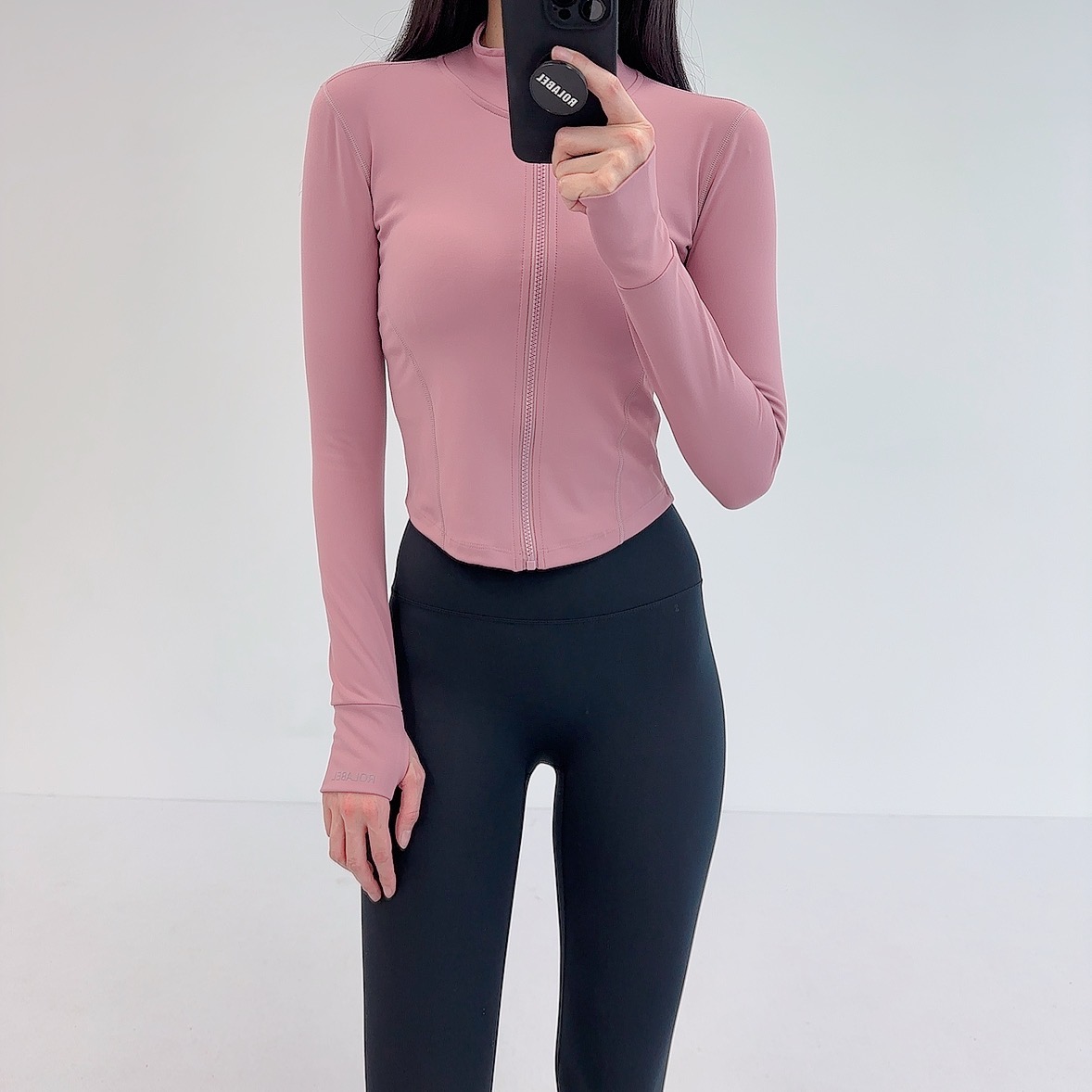 로라벨 하이셀 필라테스복 요가복 요가집업 필라테스 커버업 상의 옷 긴팔 - 상세 이미지 3