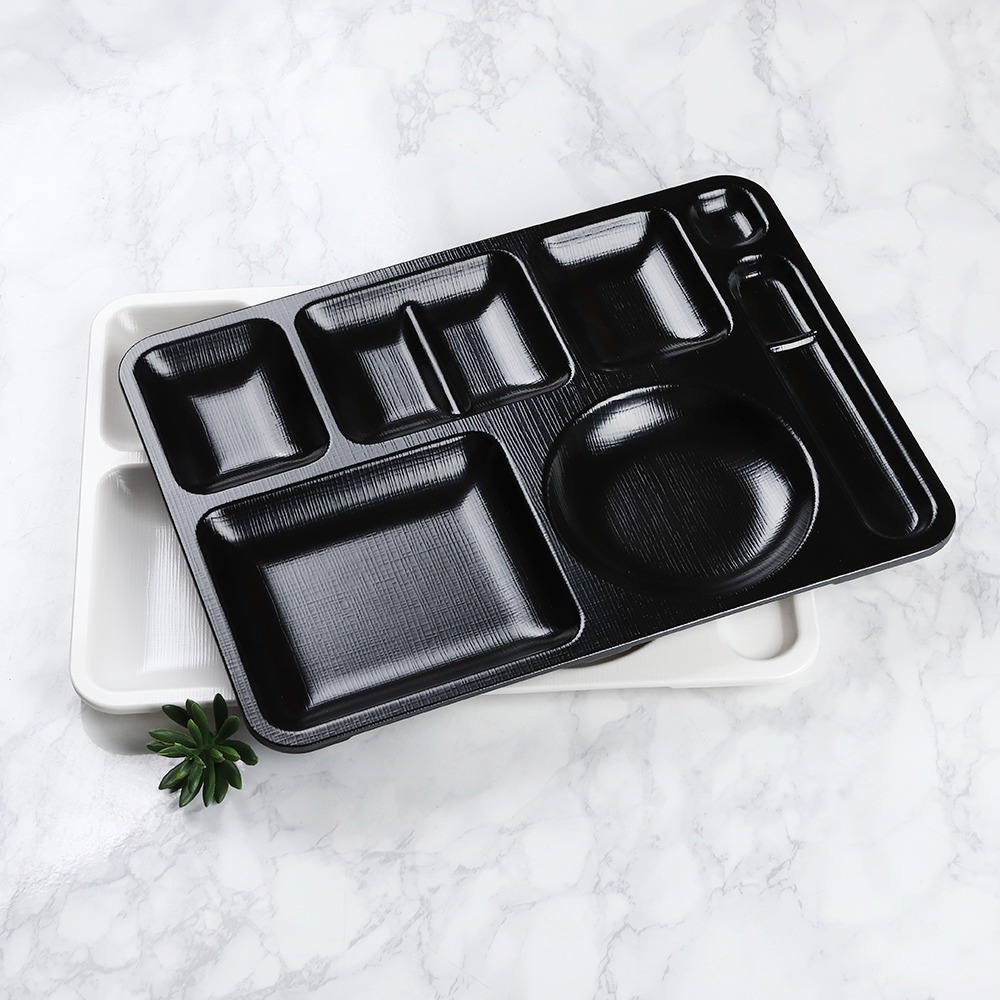 매트 멜라민 크림 블랙 식판 2color