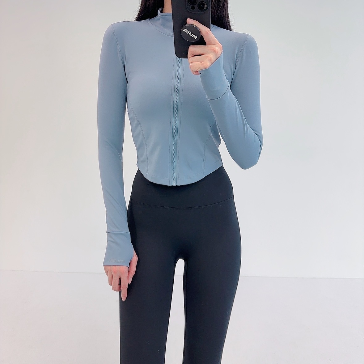 로라벨 하이셀 필라테스복 요가복 요가집업 필라테스 커버업 상의 옷 긴팔 - 상세 이미지 2