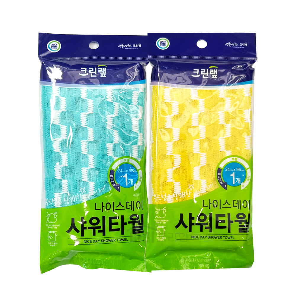 크린랲 나이스데이 바디 샤워타올 거품타올 샤워용품 2개