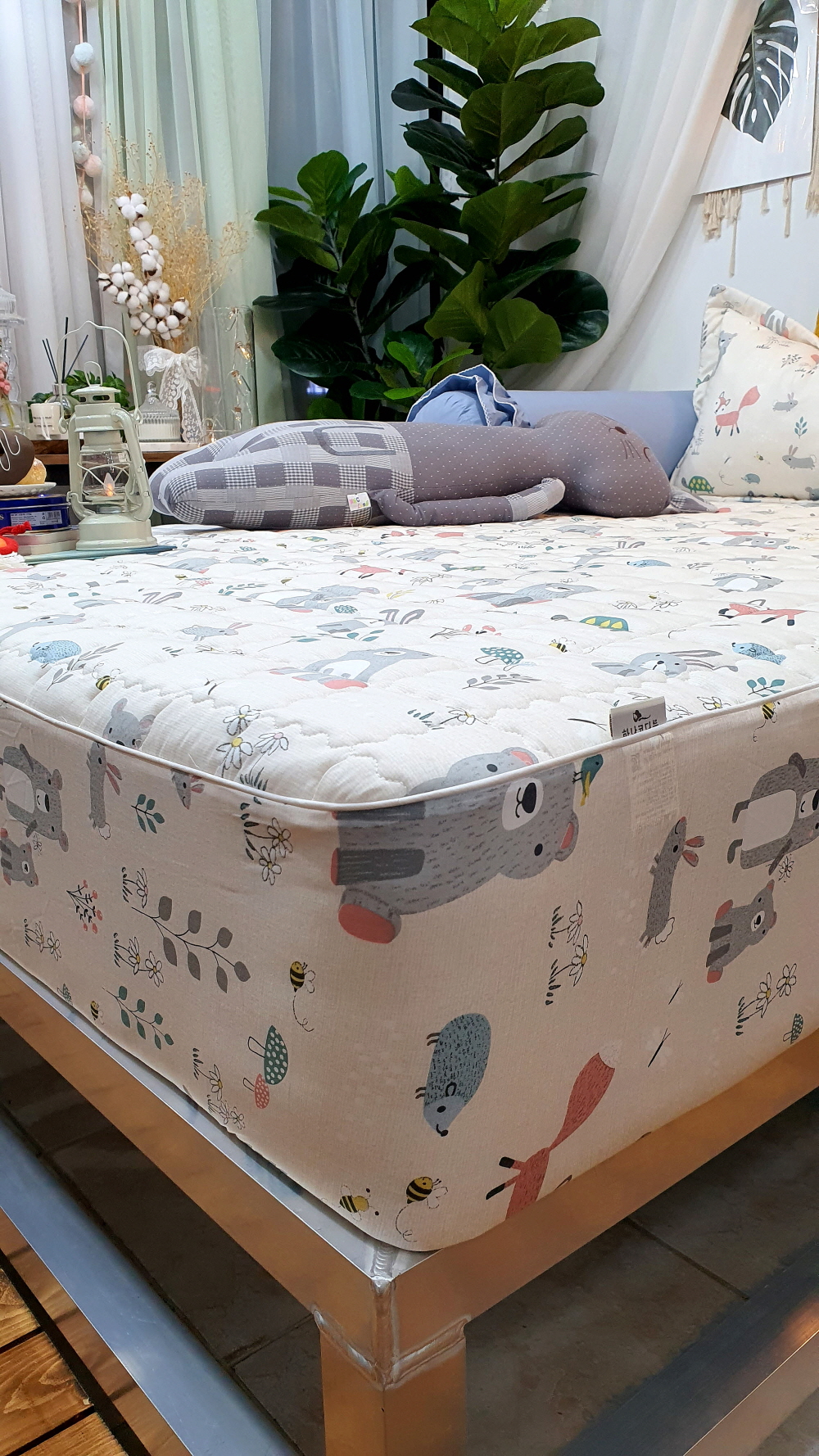 모달 누빔 침대 매트리스 커버 슈퍼싱글 맞춤