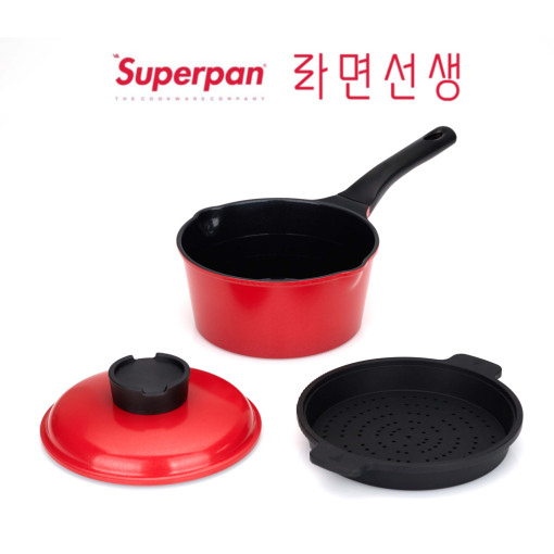 라면선생 라면 냄비 3종 (냄비 + 실리콘 찜기 + 반반뚜껑) 인덕션 겸용