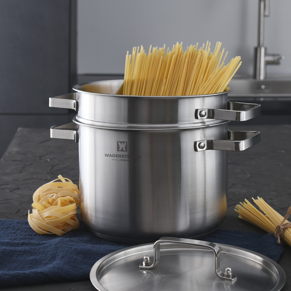 바겐슈타이거 인덕션 사용가능 스텐 파스타 스파게티 냄비+채반 냄비 채망 면 삶기