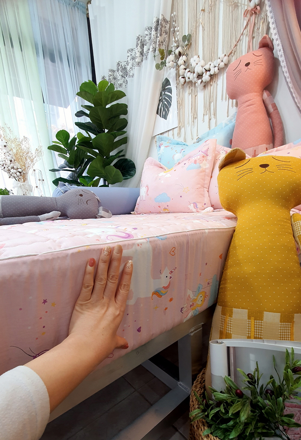 모달 누빔 침대 매트리스 커버 슈퍼싱글 맞춤