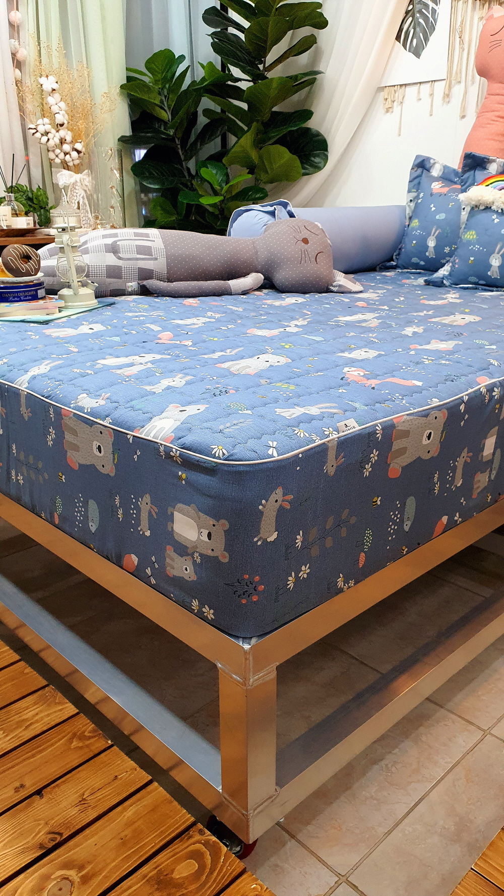 모달 누빔 침대 매트리스 커버 슈퍼싱글 맞춤