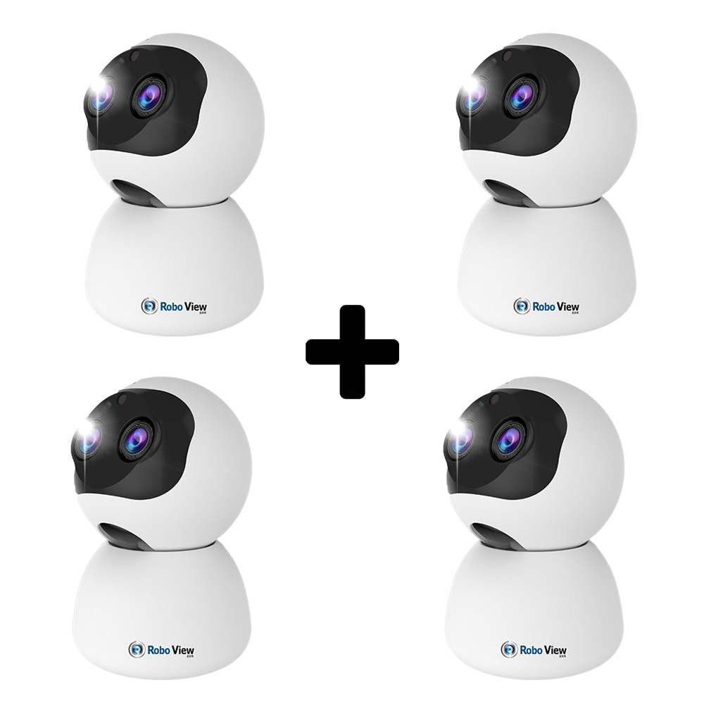 글로벌아이넷 로보뷰 4 4세트 홈 CCTV 캠 듀얼렌즈 광학줌 300만화소 - 메인 이미지