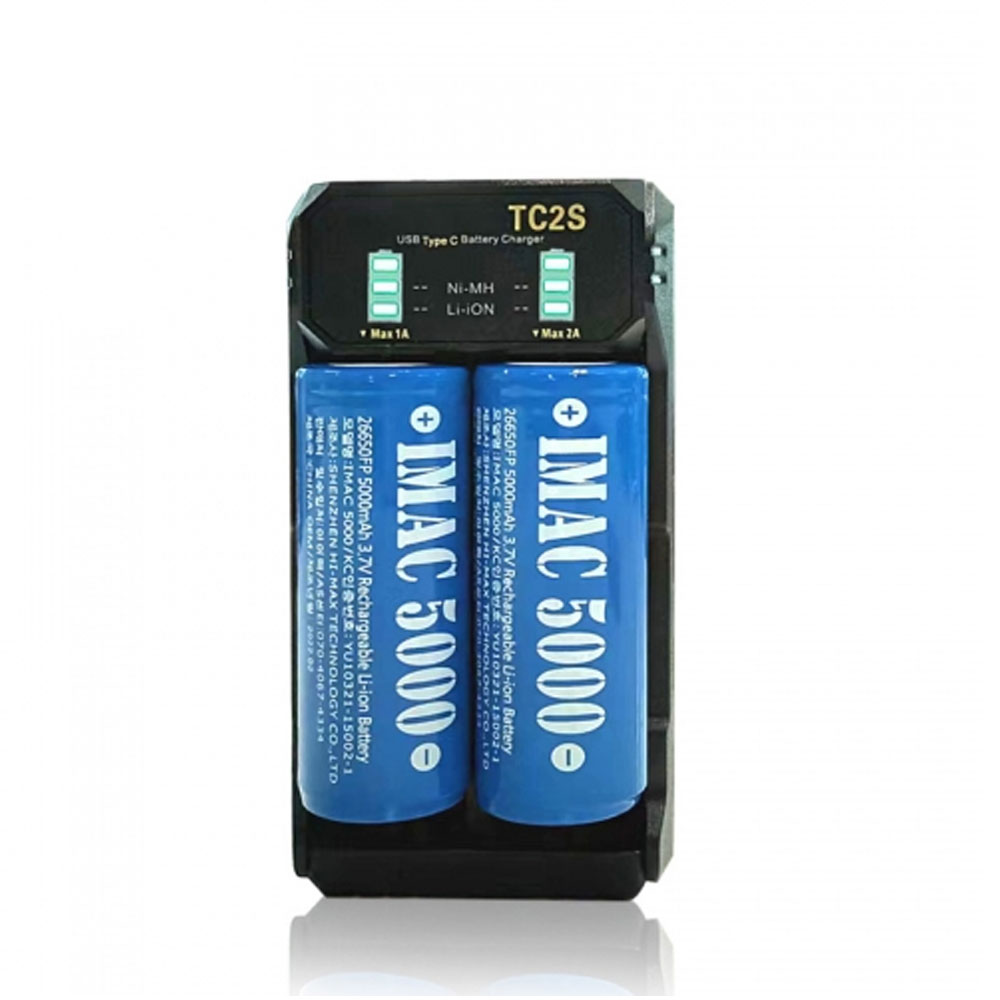 TC2 18650 배터리 충전기 21700 26650 리튬이온 배터리 고속 충전기 KC