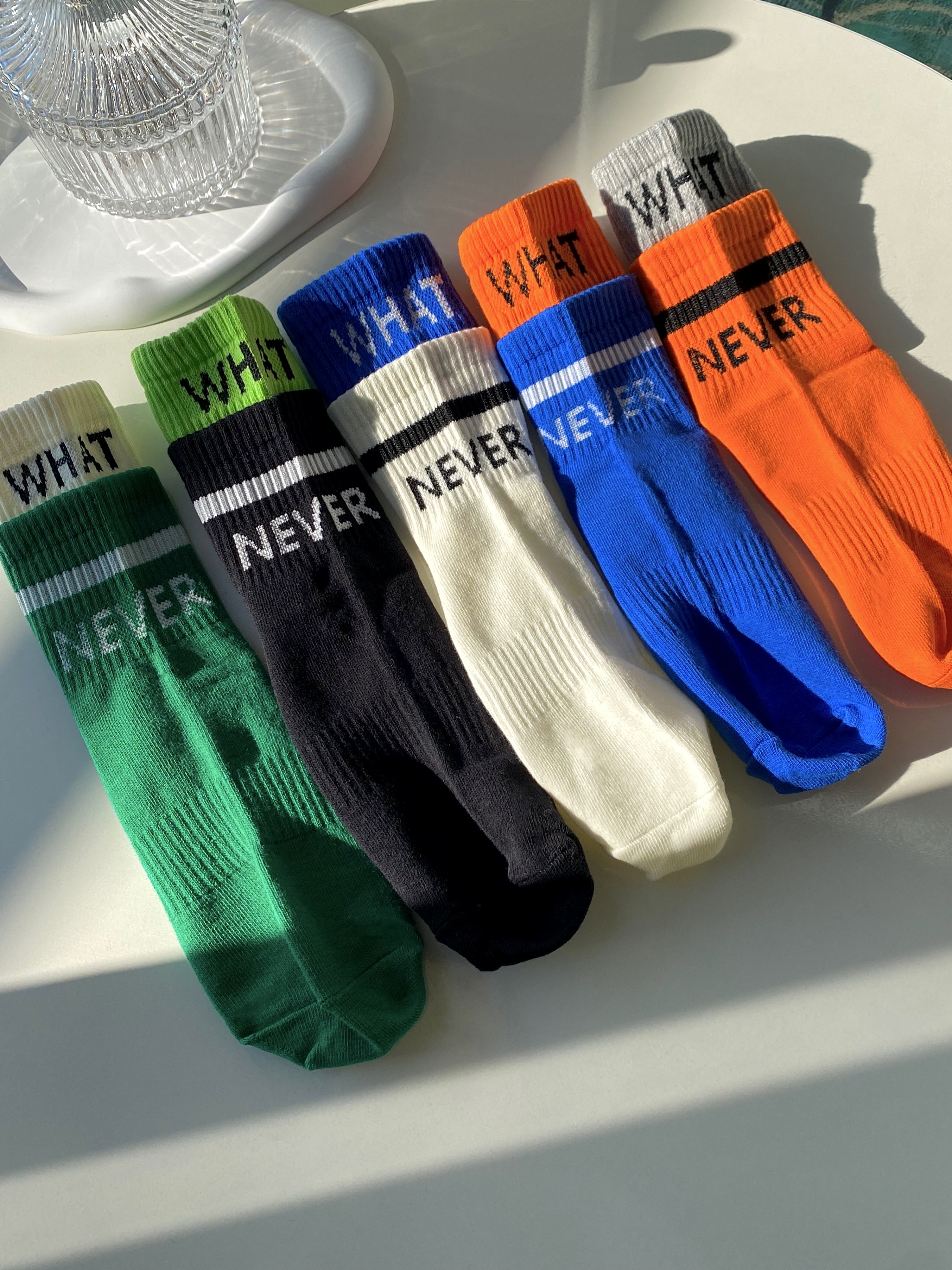 투톤 왓에버 삭스 (2켤레) 5COLOR 양말 중목양말 에이오알닷 - 상세 이미지 4