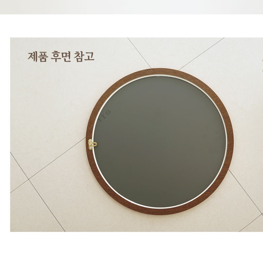 화장대용 원목원형거울 둥근거울 카페화장실거울 600 - 상세 이미지 3